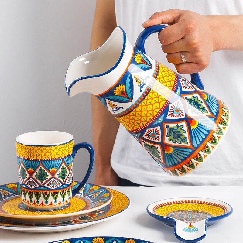 Ceramic Yellow Mug Dinner Set