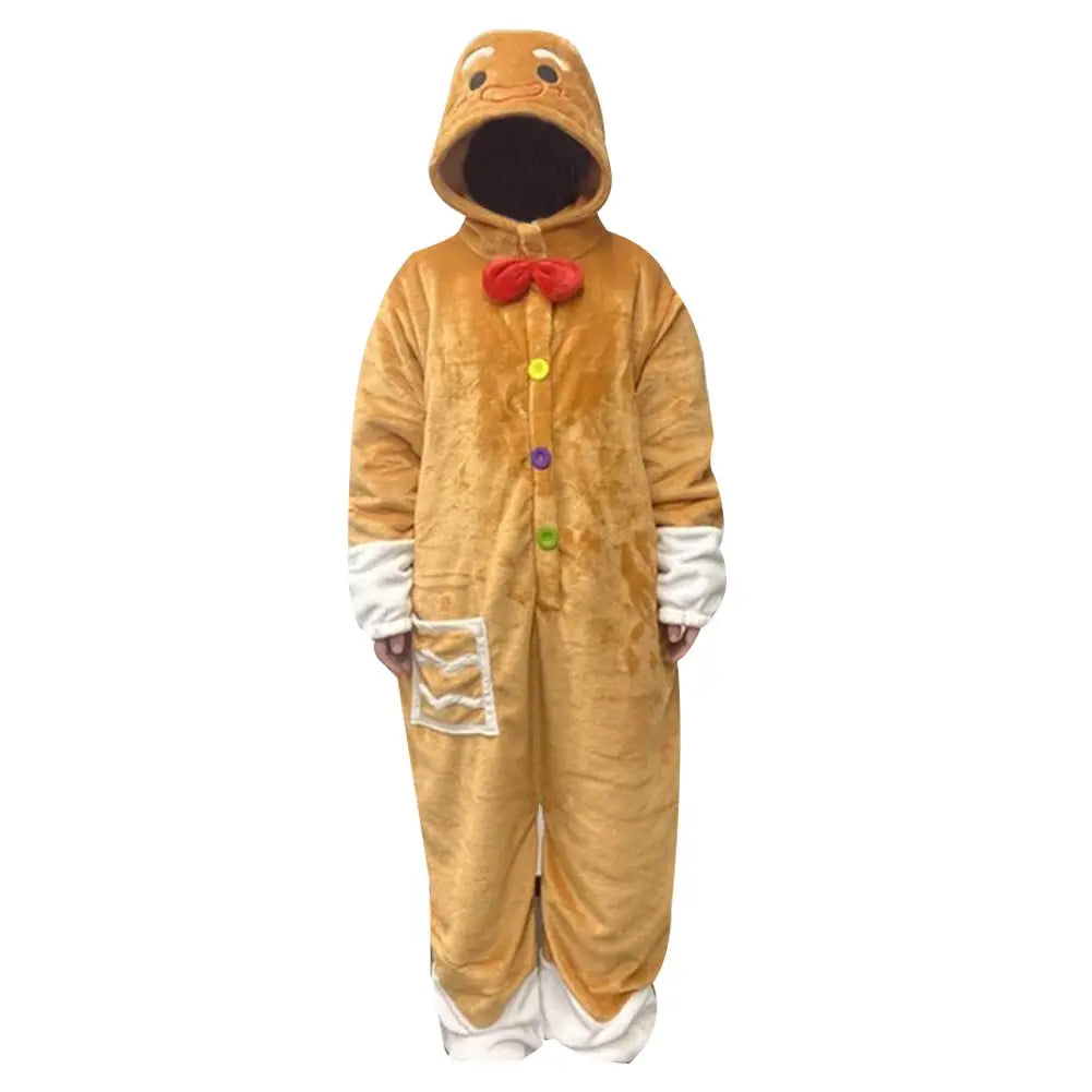 Gingerbread Man Onesie Pajamas Women Men Adult