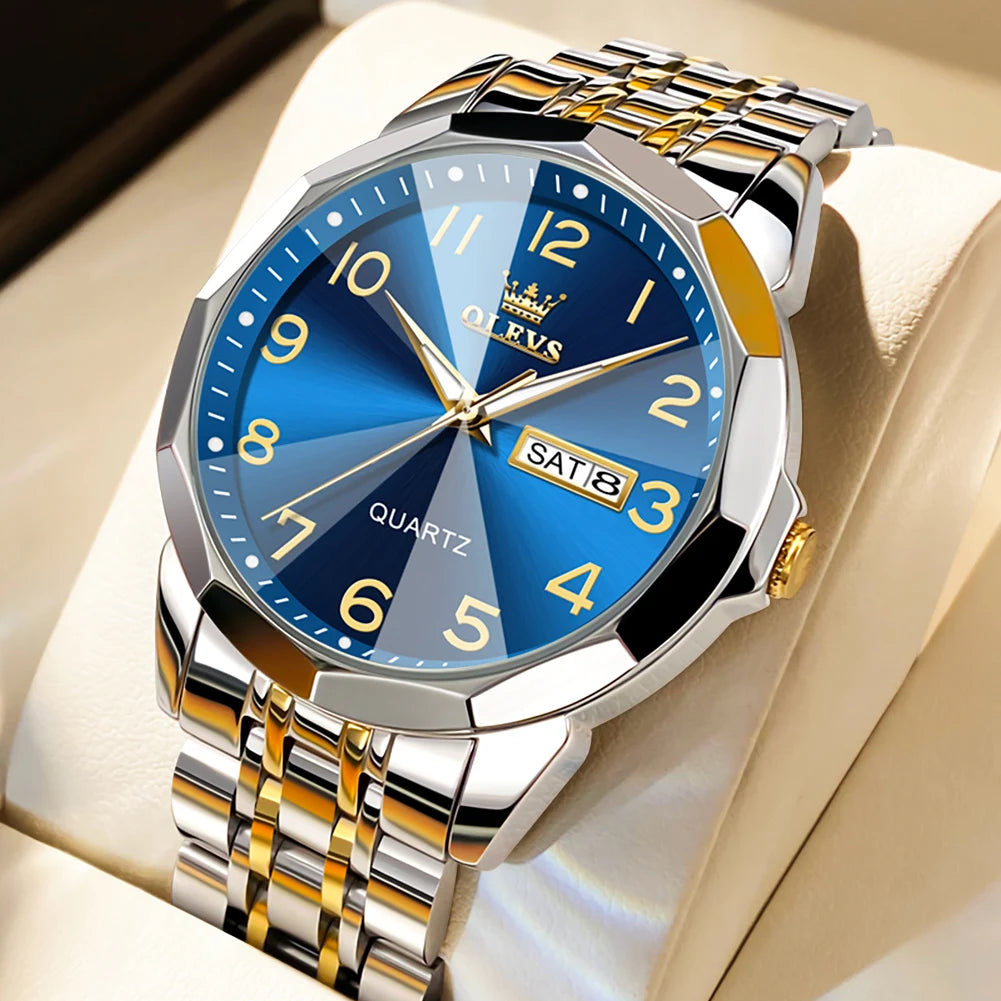 Quartz Waterproof Stainless Steel Luminous Wristwatch
