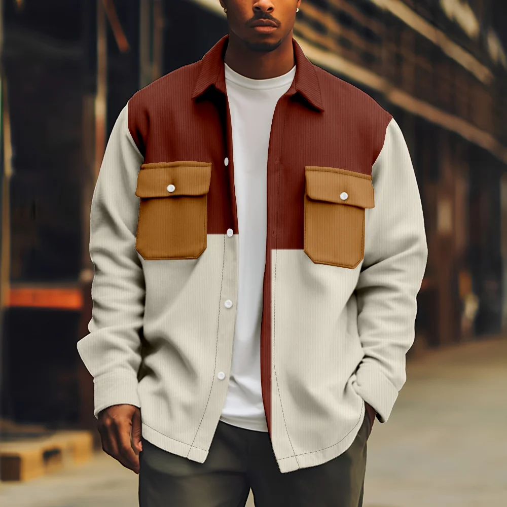 Fashion Printed Jacket Casual Mens Autumn Winter