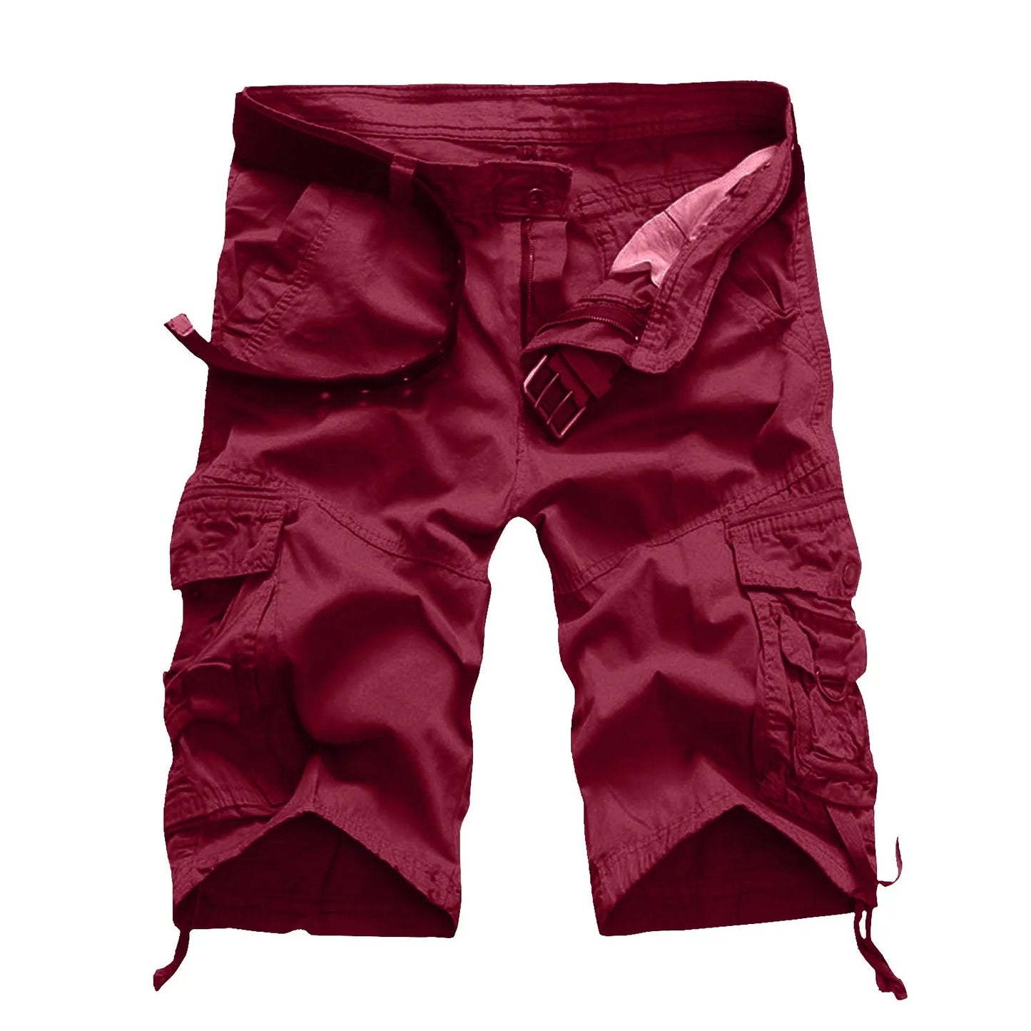 Men's Multi-Pocket Solid Color Casual Cargo Shorts