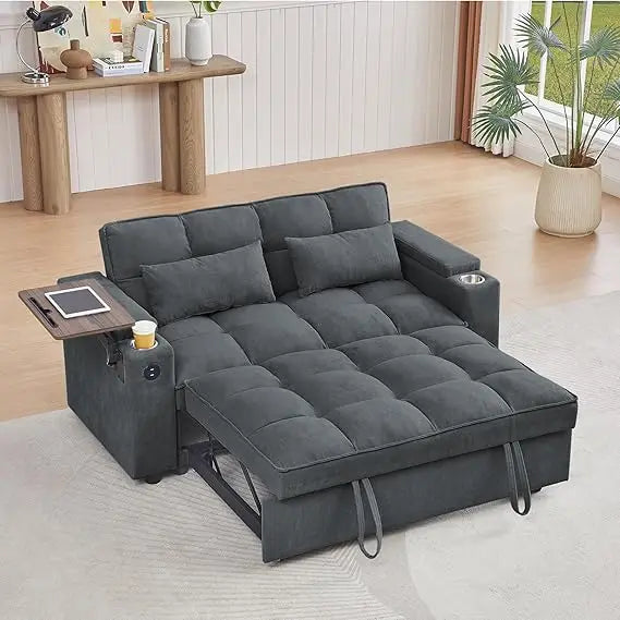 65'' Convertible Sleeper Sofa Bed with Adjustable Backrest