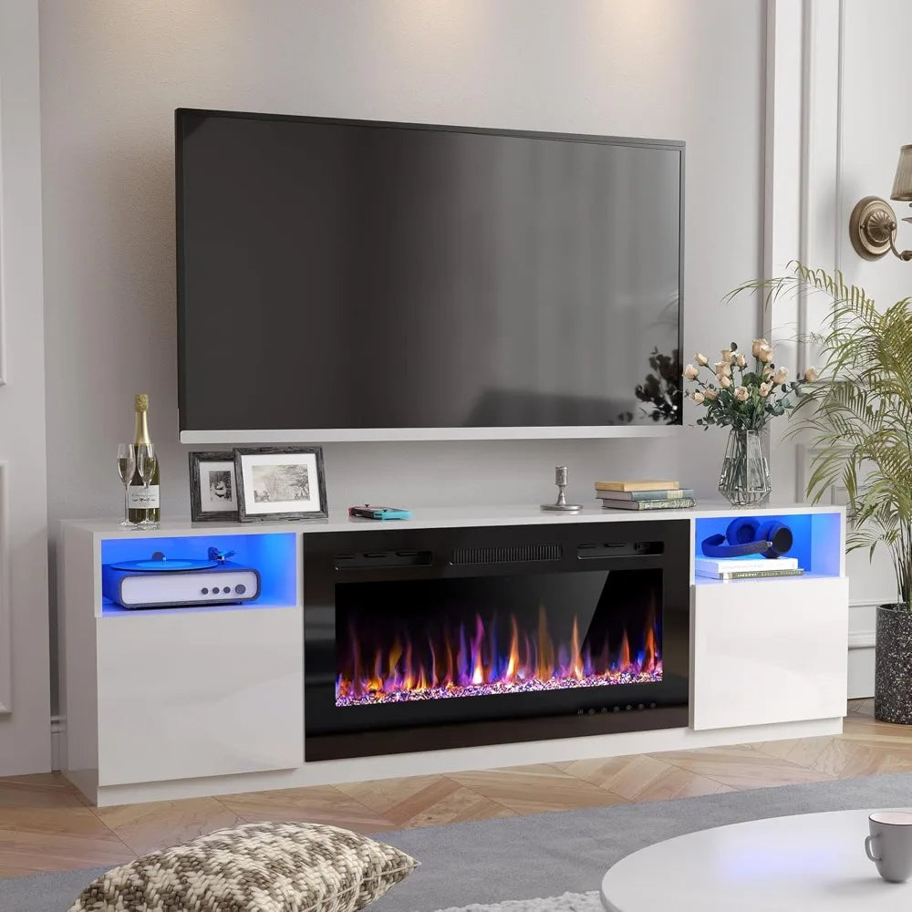 70" Fireplace TV Stand for TVs Up to 80" with 36" Electric Fireplace