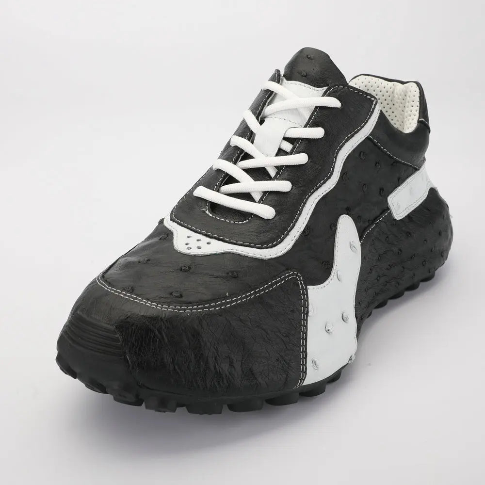 Men's ostrich leather bag sole shoes