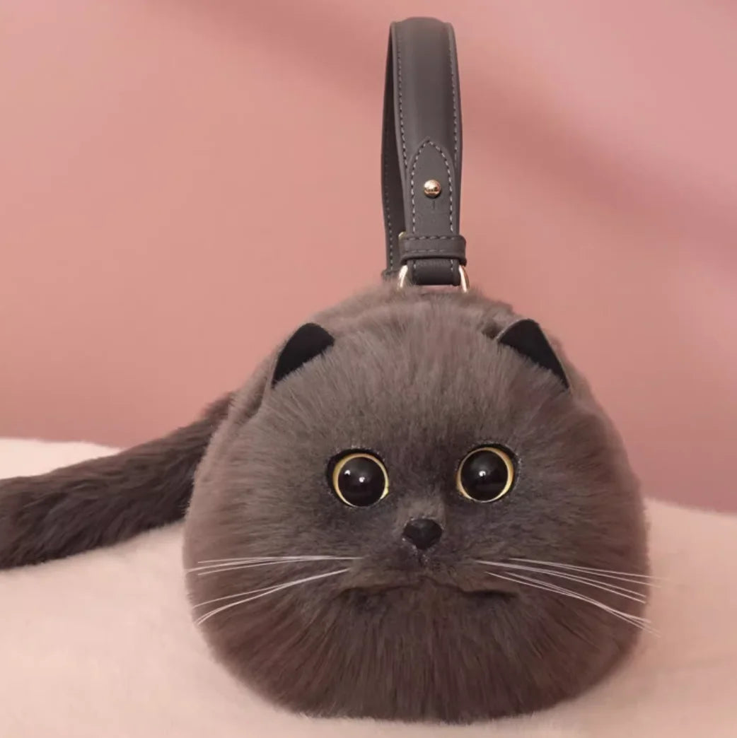 Versatile Hand Made Plush Cute Cat Bag