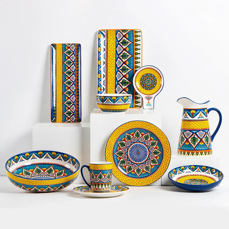Ceramic Yellow Mug Dinner Set