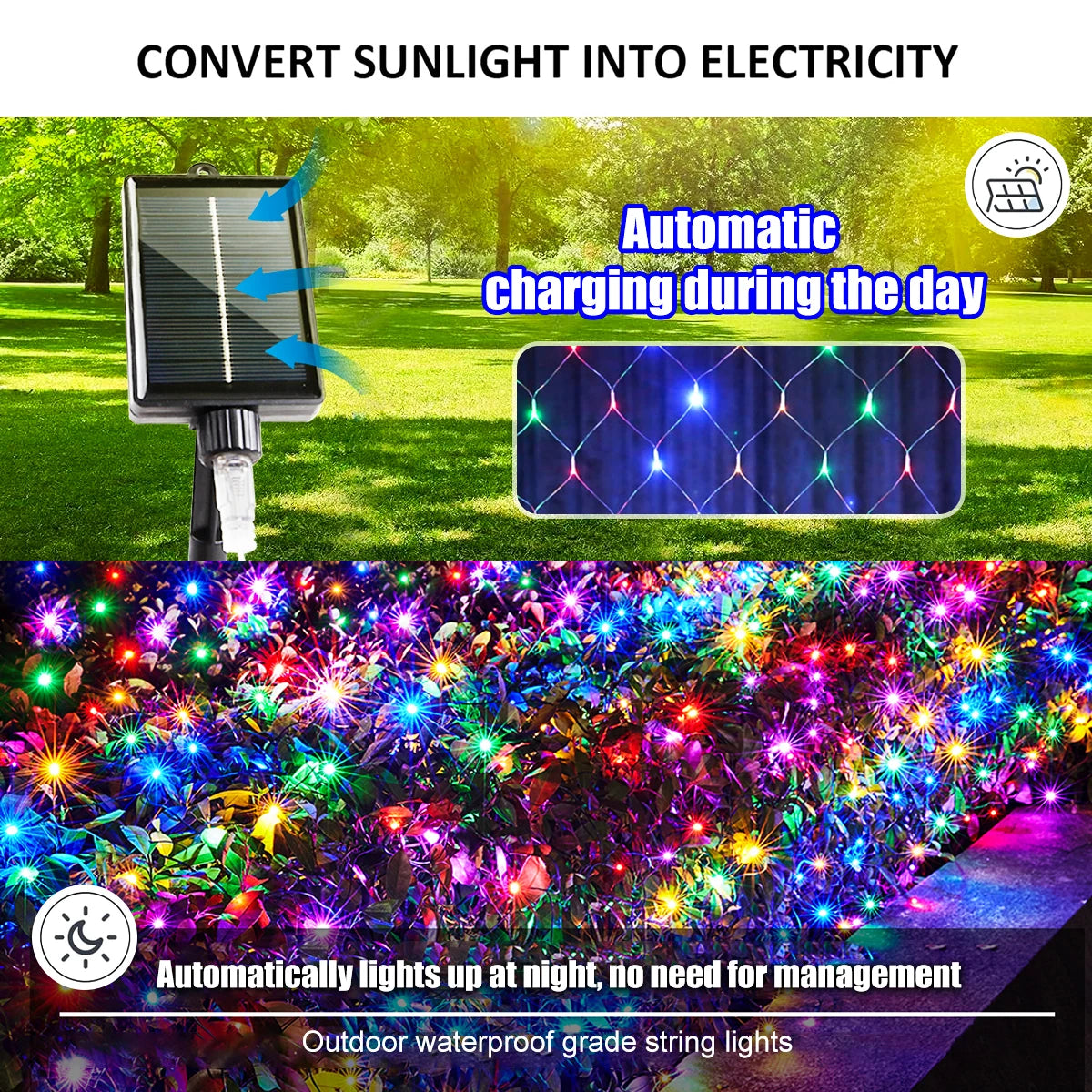 9.8*6.6Ft Solar Waterproof Garden Lights for Patio