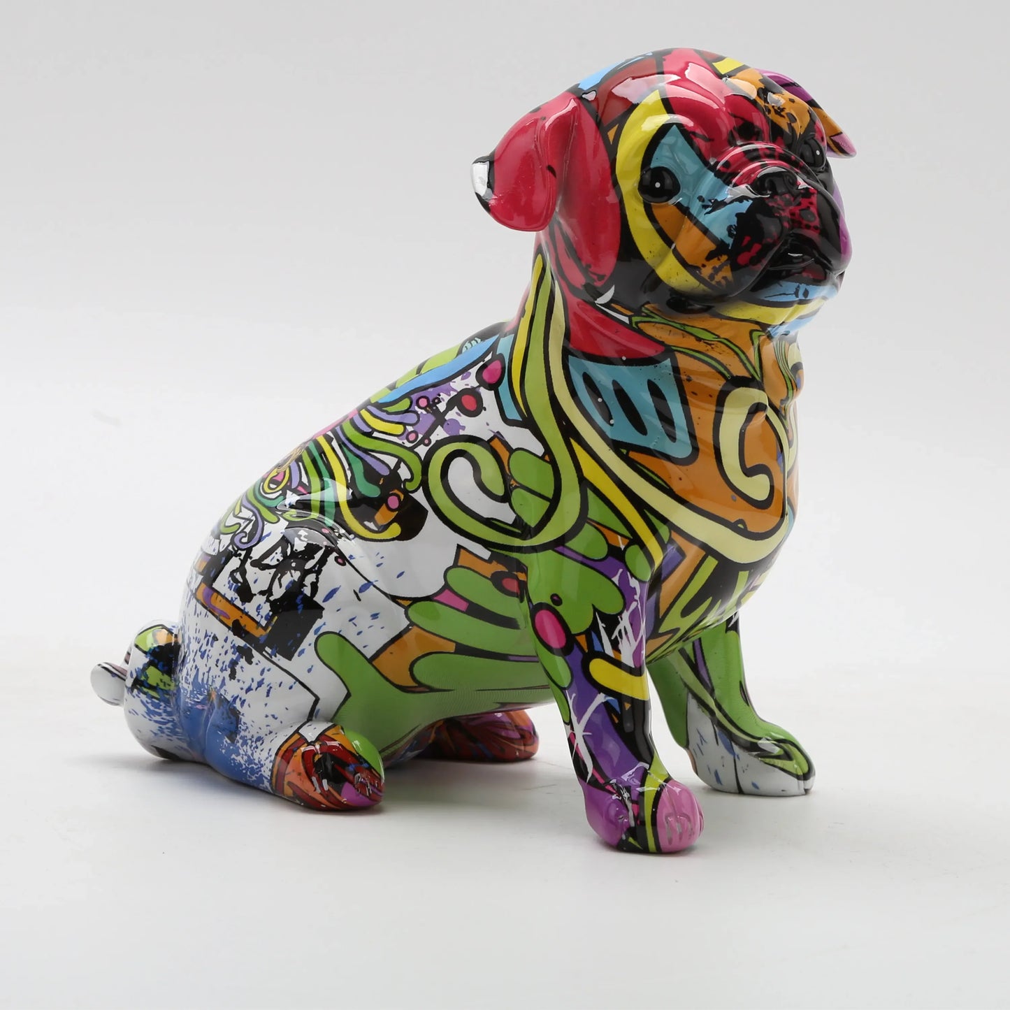 Graffiti Simple Creative Painted Pug Dog Decorations