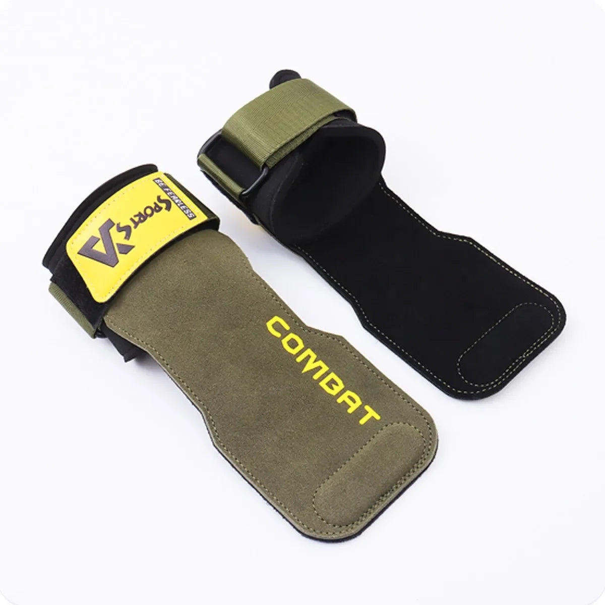 1Pair Pads Professional Cowhide Gym Gloves