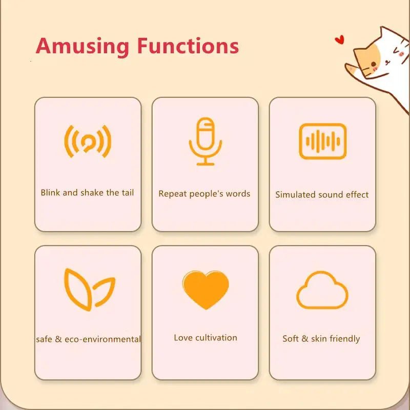 Cute Talking Cat Interactive Kids Plush Toy