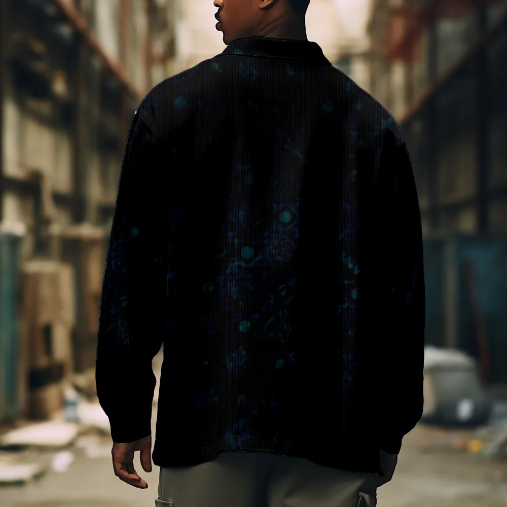 Fashion Printed Jacket Casual Mens Autumn Winter