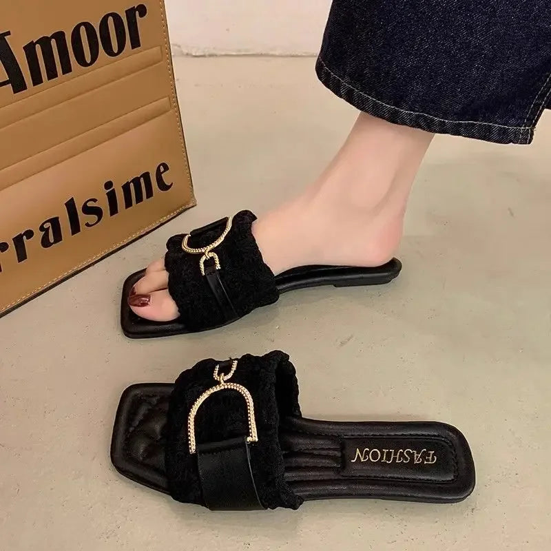 Beach Shoes Sandals Women's Flat Bottom Slippers