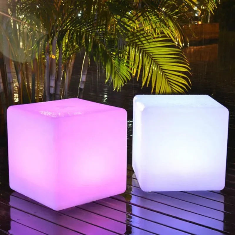 Led Luminescent Cube Square Furniture Chair