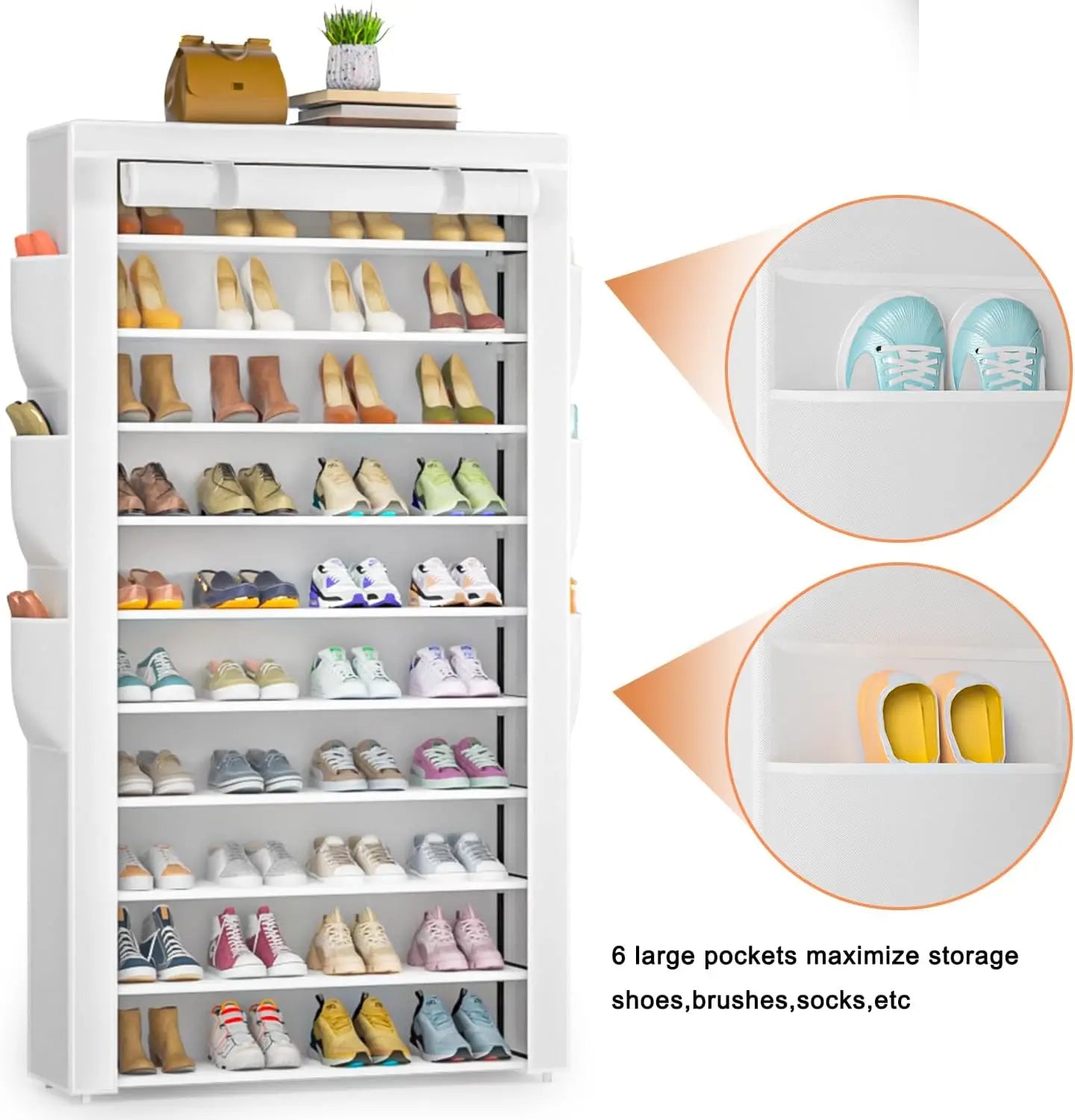 10-Tier Large Capacity Shoe Rack Holds 50-56 Pairs
