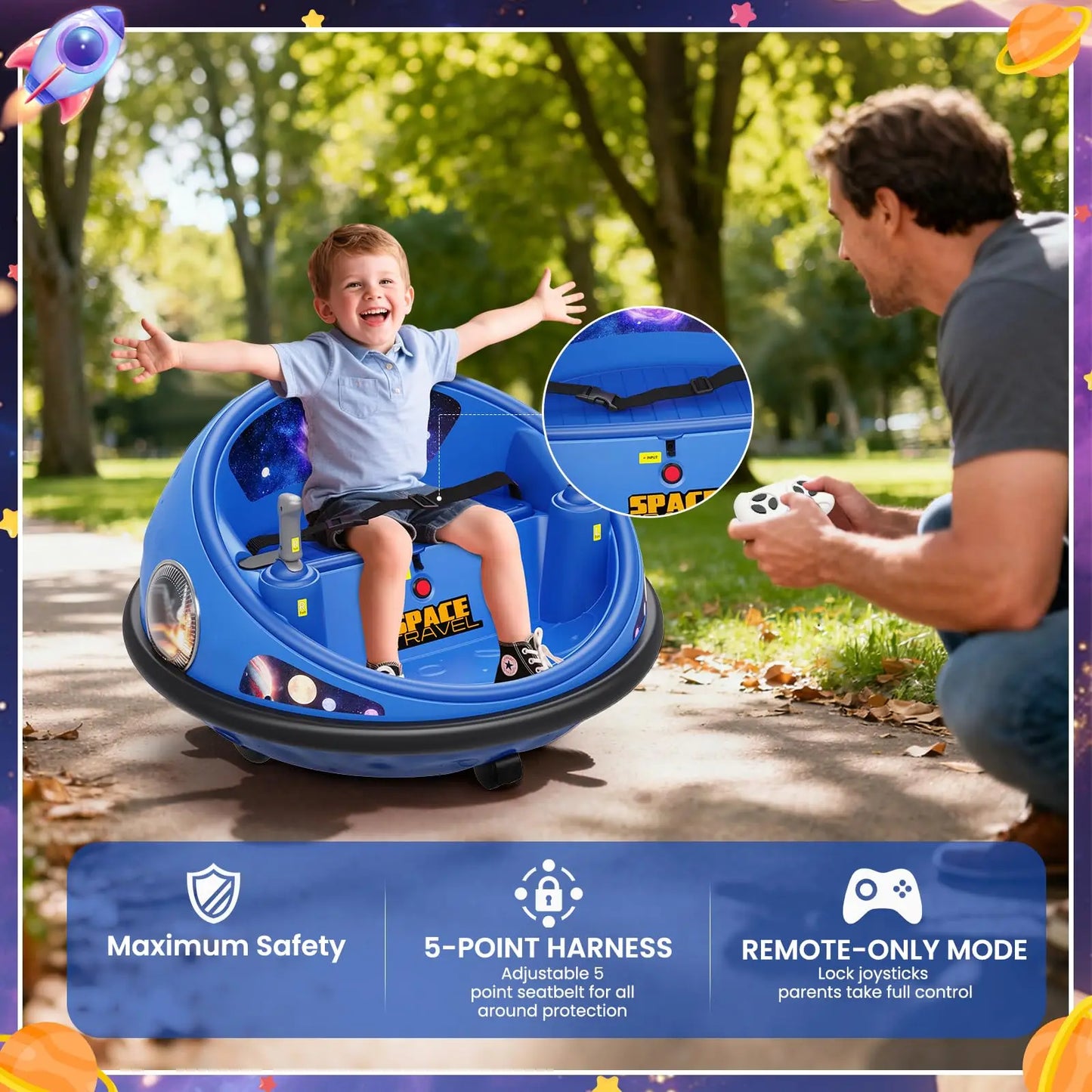 360° Spinning Kids Electric Bumper Car with Remote
