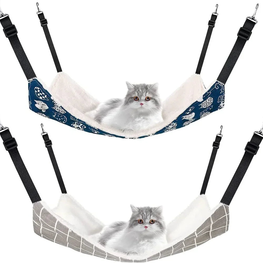 2Pcs Cat Hanging Hammock Reversible Soft Breathable