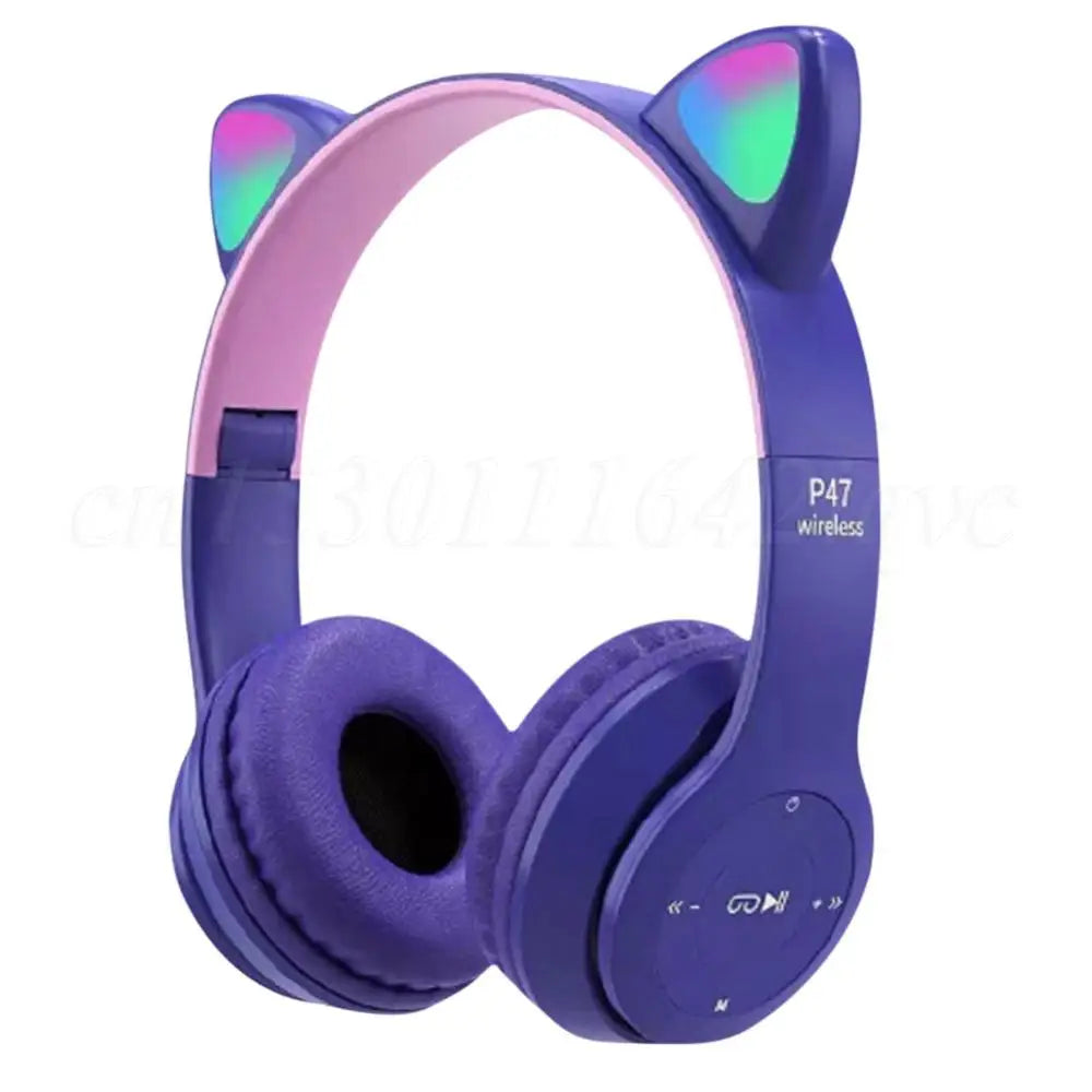 Wireless Headphones Cat Ear Gaming Headset