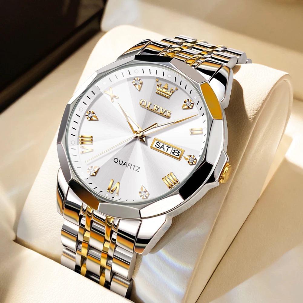 Quartz Waterproof Stainless Steel Luminous Wristwatch