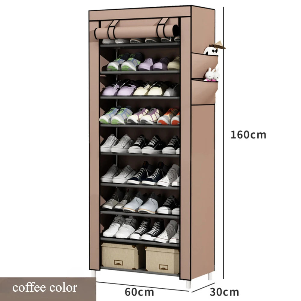 Multilayer Dustproof Space-Saving Shoe Rack Organizer