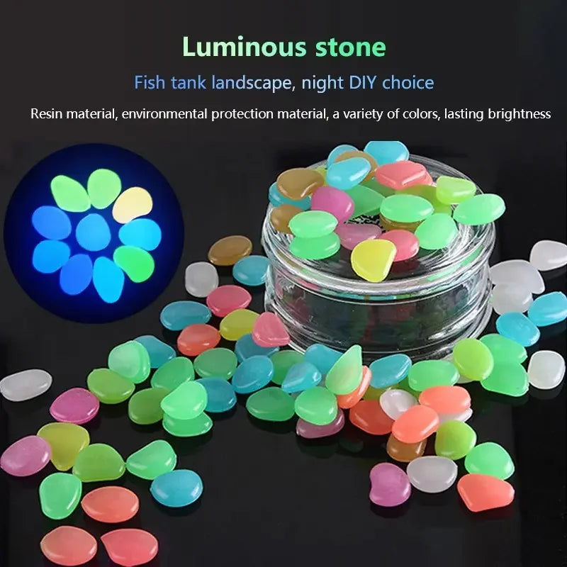 50pcs Colored Landscaping Luminescent Small Stones
