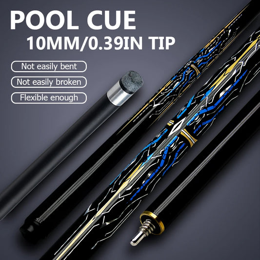 Professional Pool Cue 10mm Carbon Fiber Blue Mechanical