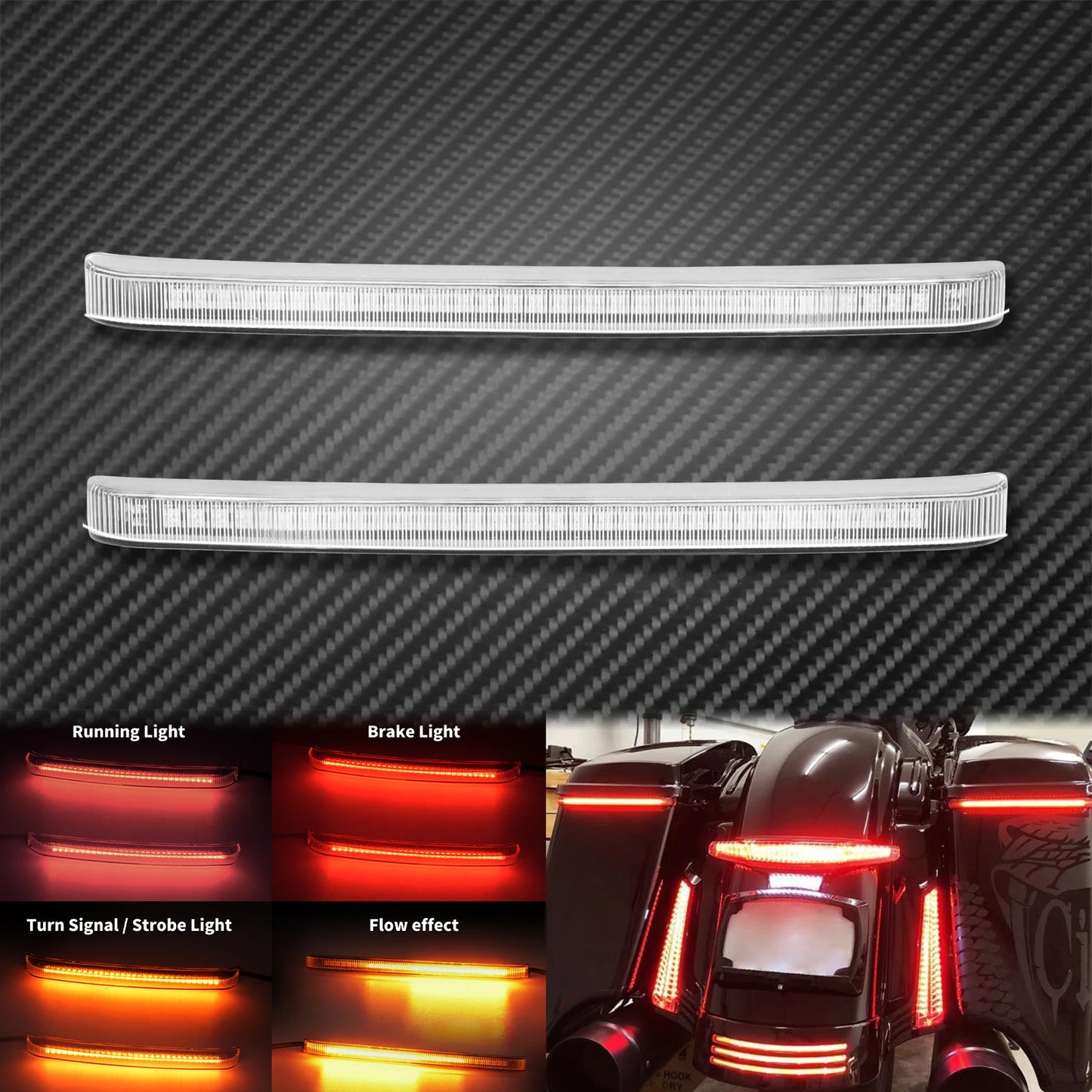 Motorcycle Led Saddlebag Brake Turn Signal Accent Light