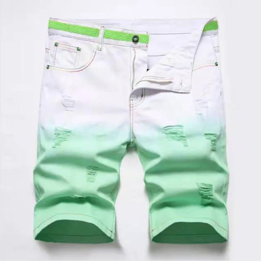 Mens Gradient Colored Bermuda Cotton Casual Shorts