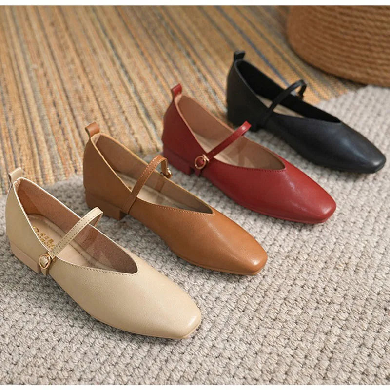 Woman Spring Casual Square Toe Low Soft Soled Shoes