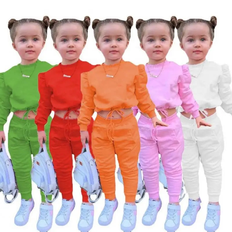 Children's Set Multi Color Sports Fashion Hoodie Set for 1-8 Years