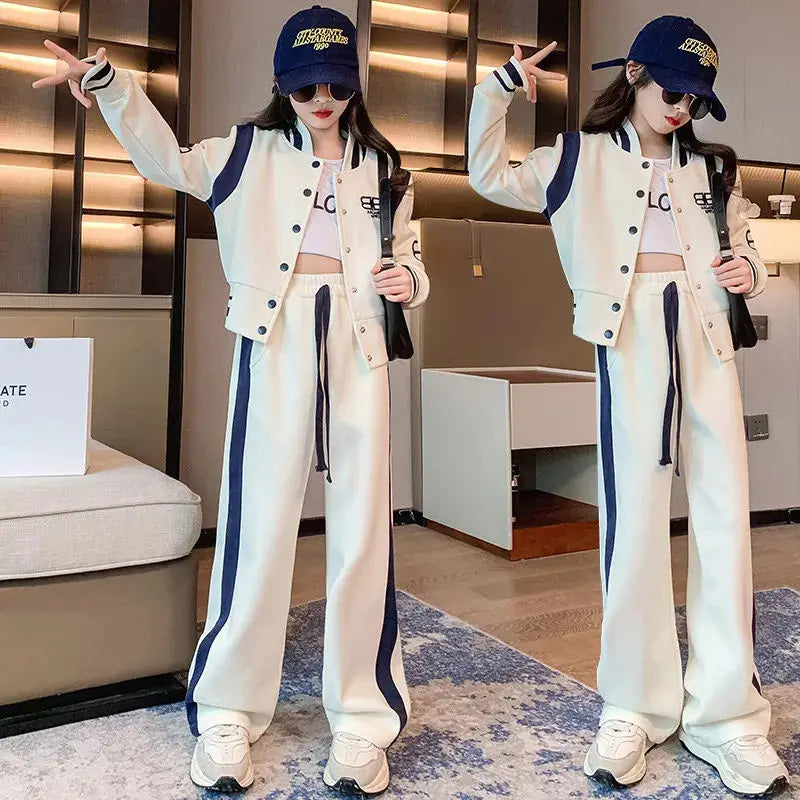 Girls Baseball Jacket Suits
