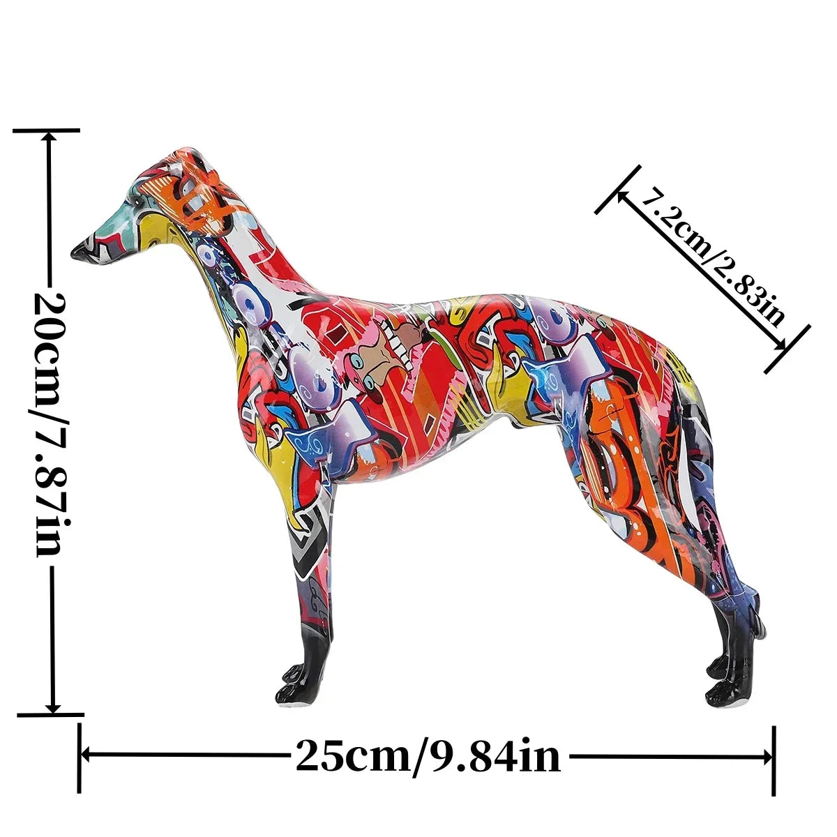 9.84inch Graffiti Greyhound Home Decoration
