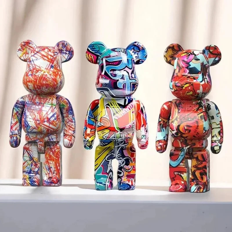 27cm/10Inches Graffiti Bear Figurine Home Decor