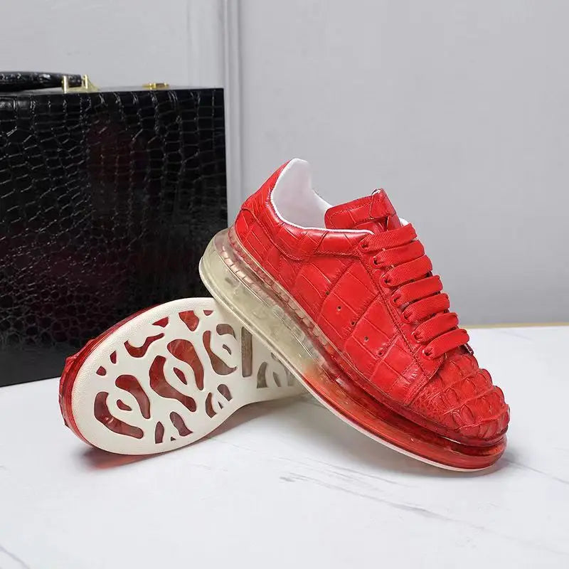 Fashion Crocodile Skin causal shoes Genuine leather Sneakers