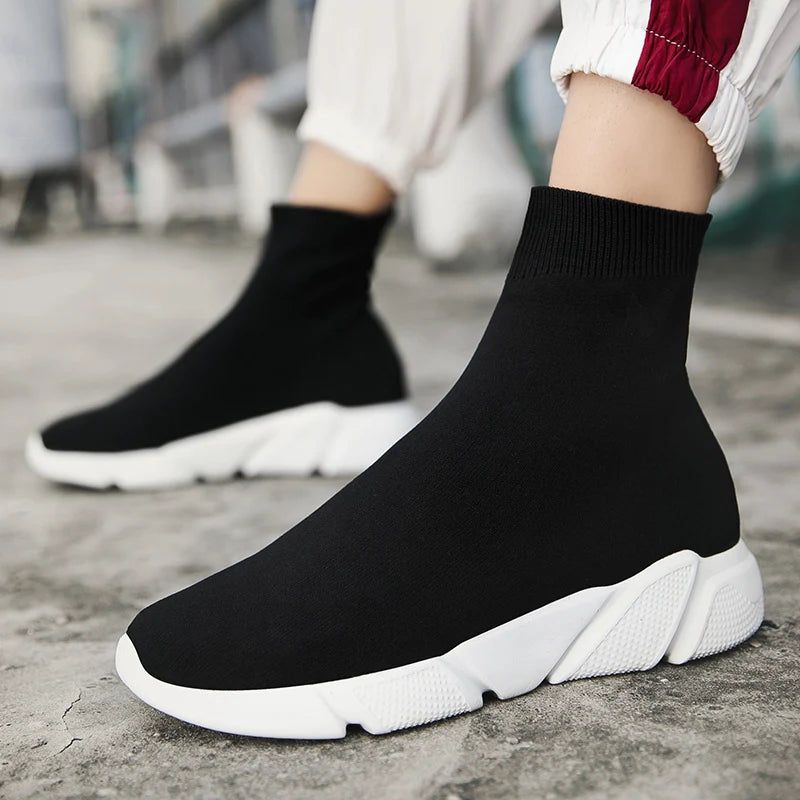 Black Men’s Sock Shoes Knit Breathable Lightweight