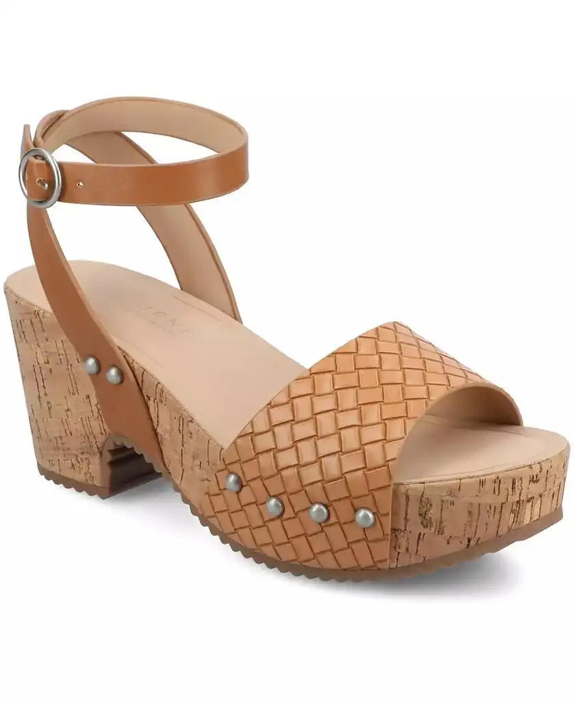 Journee Collection Vanessa Open Toe Platform Clog Heels