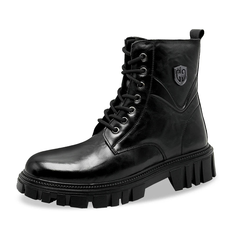 Genuine Leather High Top Classic Black Brown Boots
