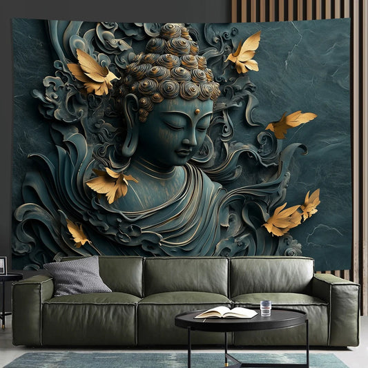 3D Buddha Wall Art Tapestry