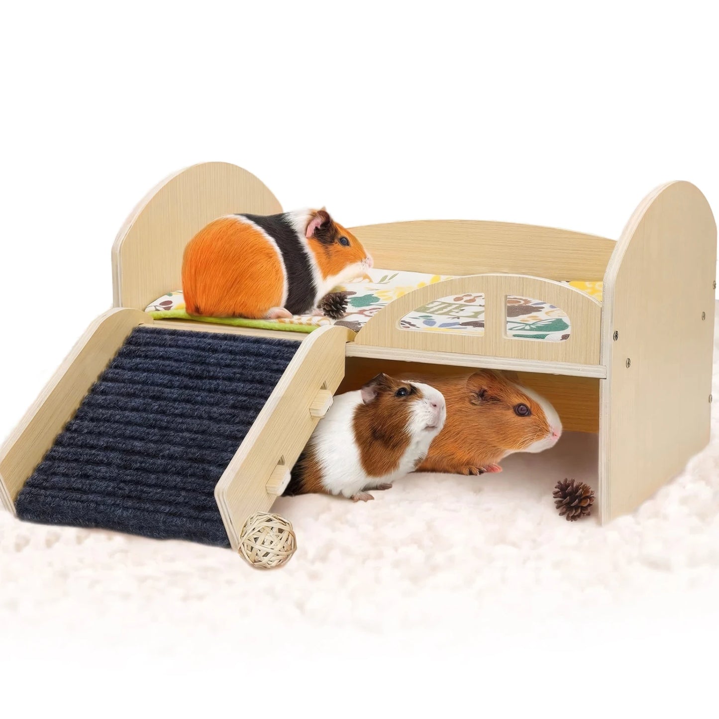 Multi-Level Guinea Pig Castle for Hamsters Bunny Chinchillas