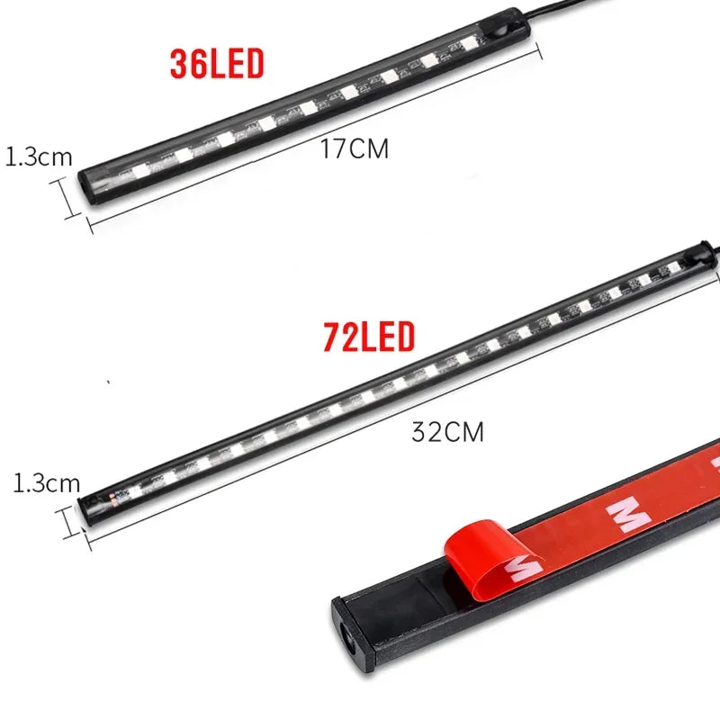 12pcs RGB APP LED Motorcycle Car Flexible Waterproof 12V Decorative Lamp Strip