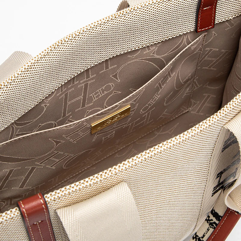 Large Classic Retro Stripe Decoration Shoulder Bag