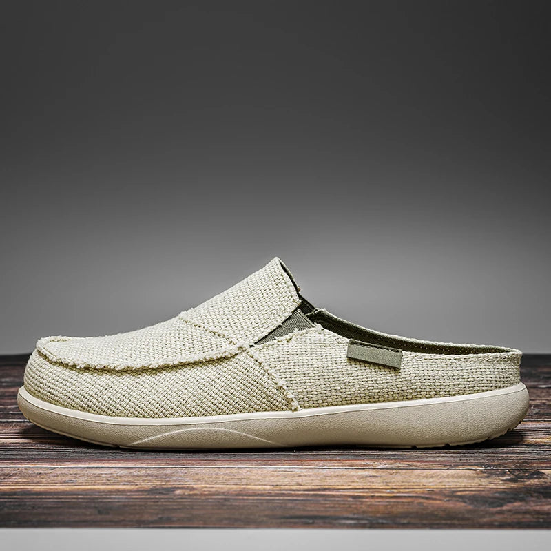 Mens Mesh Breathable Half Slippers
