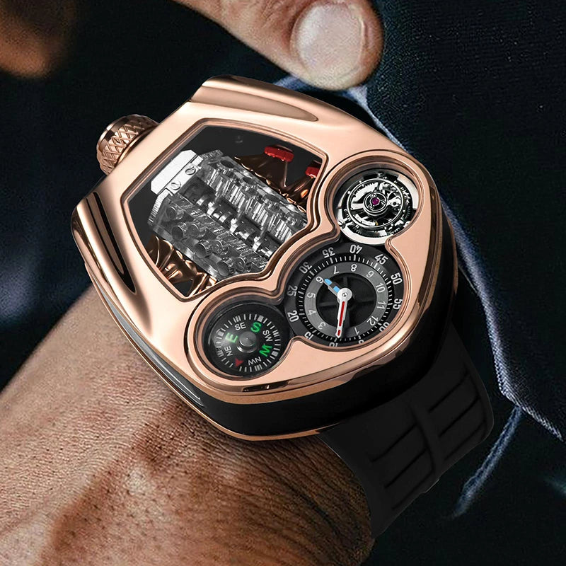 Men's Quartz Wristwatch Engine Design Waterproof