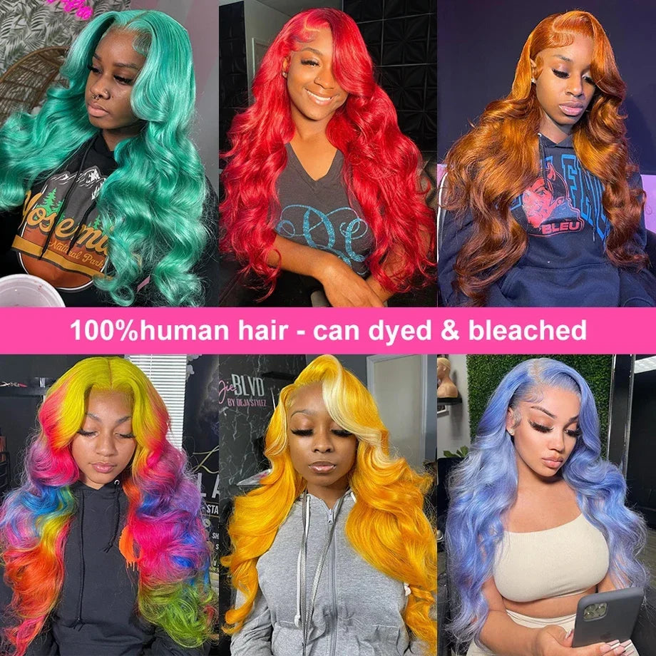 Blonde Colored Body Wave Full Frontal HD Transparent Lace Human Hair Wig