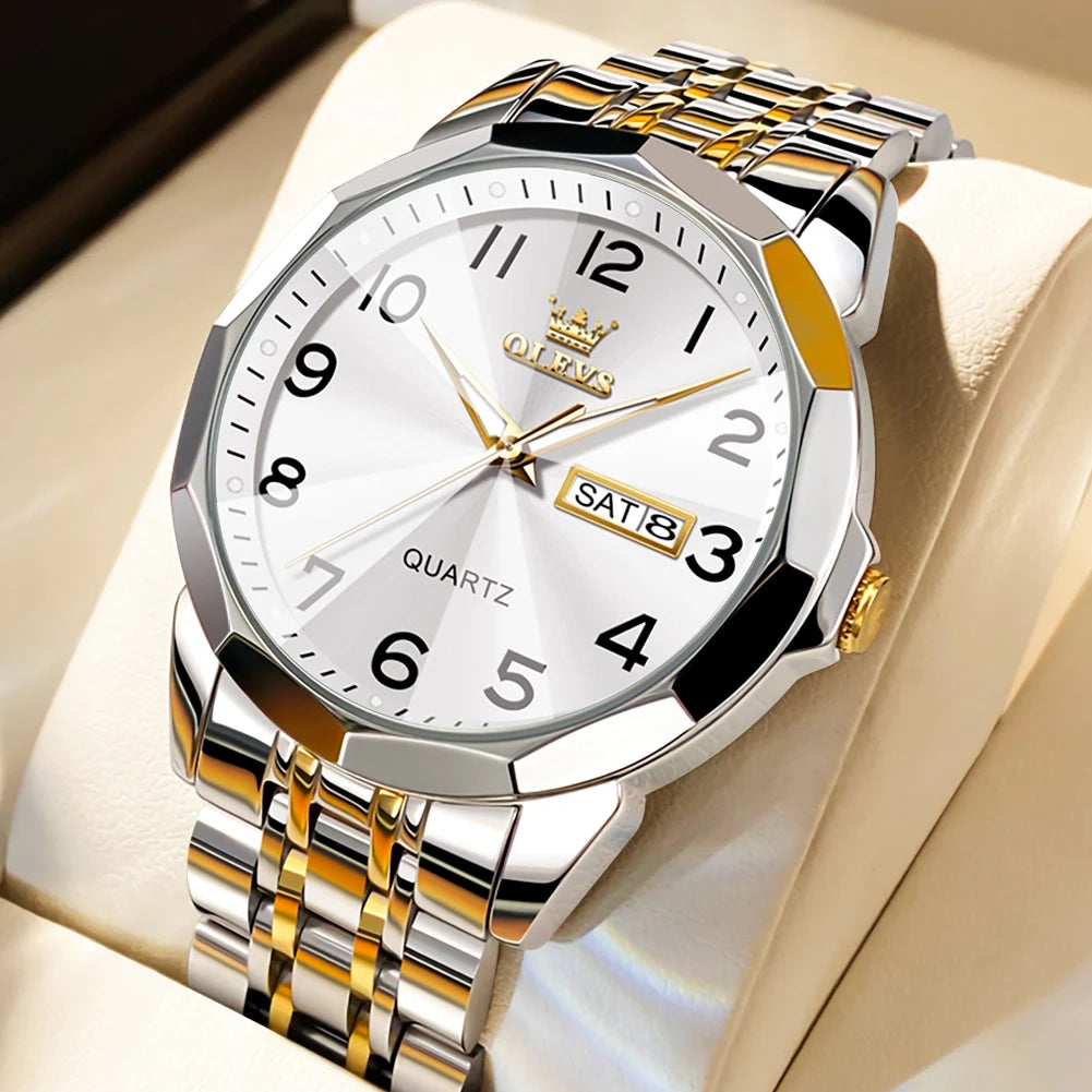 Quartz Waterproof Stainless Steel Luminous Wristwatch