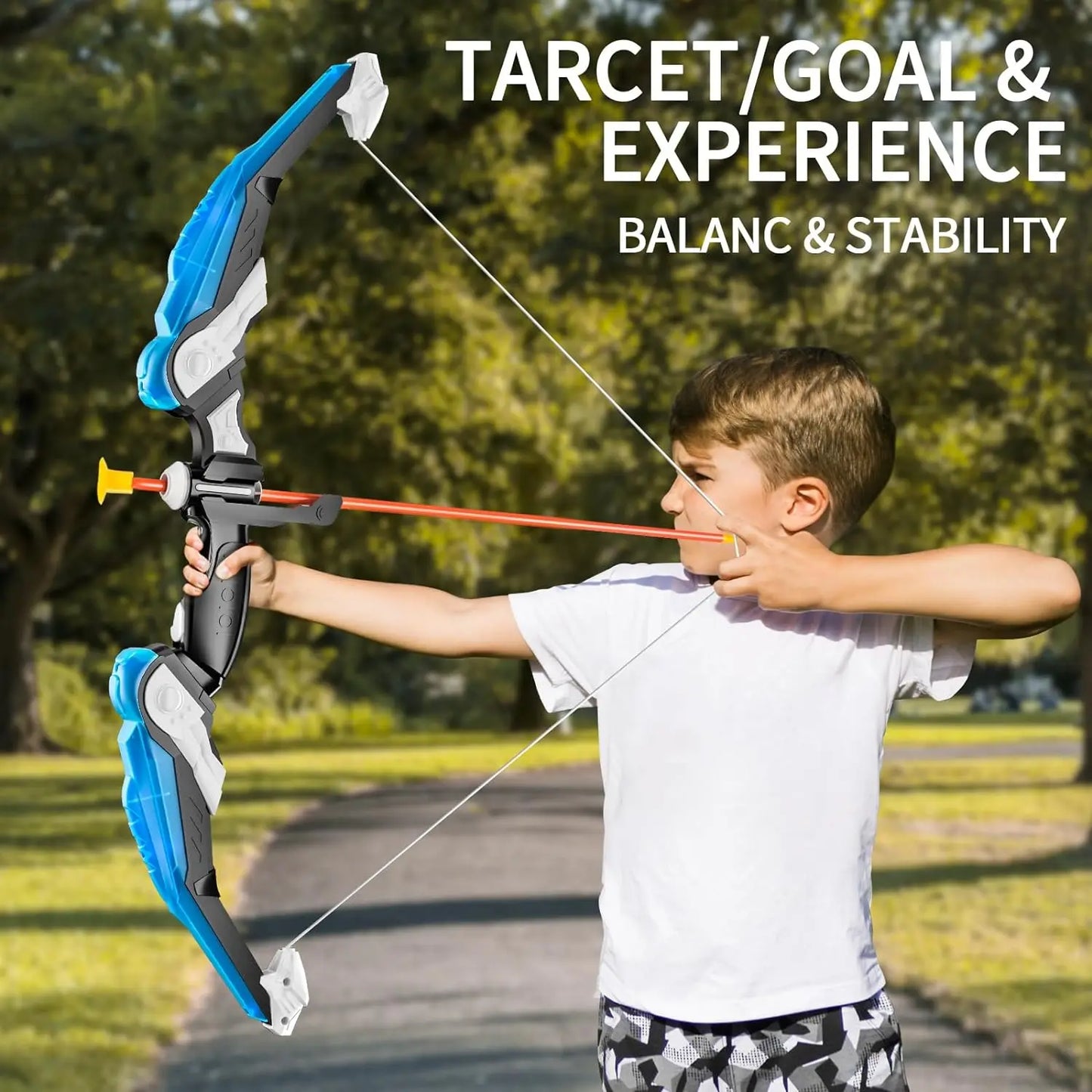 LED Light Up Archery Set for Kids with 10 Suction Cup Arrows