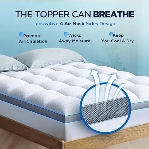 King Size Memory Foam Mattress Topper 2 Inch Plush