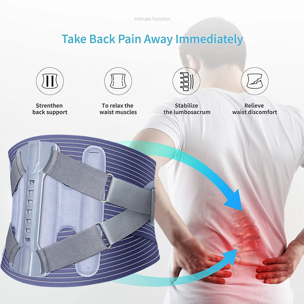 Waist Lumbar Lower Back Support Belt for Sciatica, Herniated Disc, Scoliosis Back Pain Relief