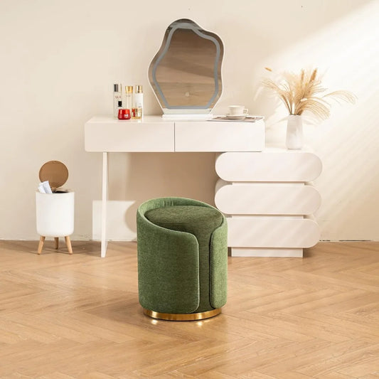 Swivel Vanity Stool with Gold Base