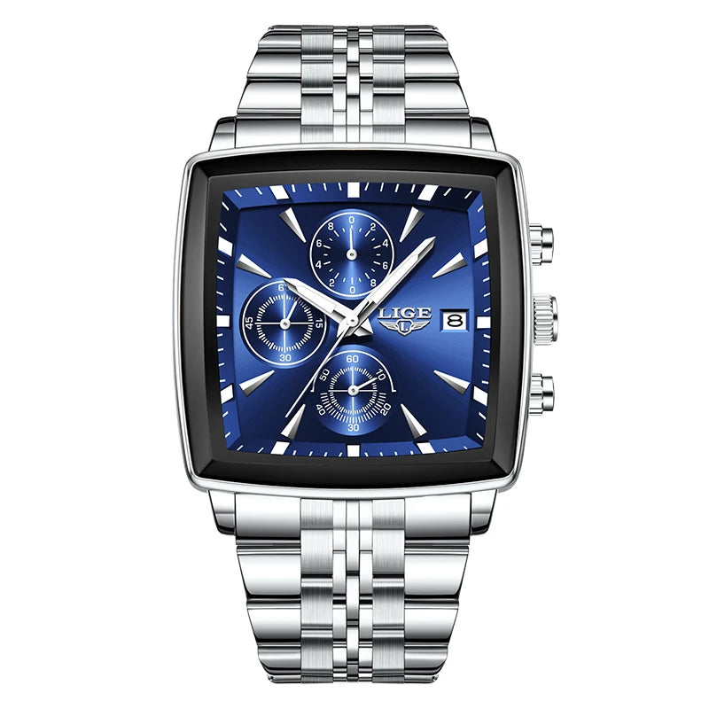 Square Chronograph Quartz Wristwatch Waterproof