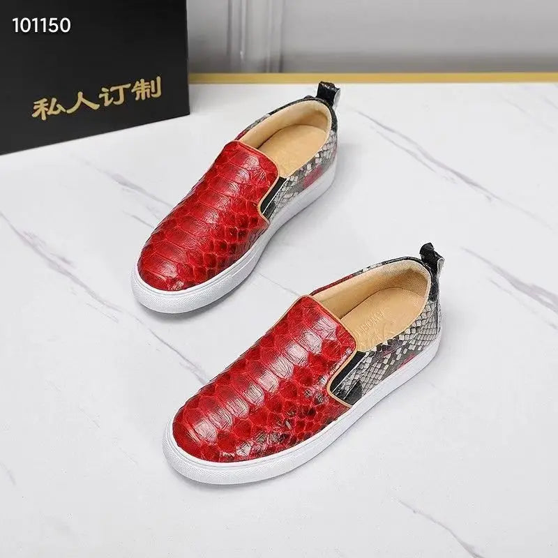 Fashion snake skin causal leather sneakers